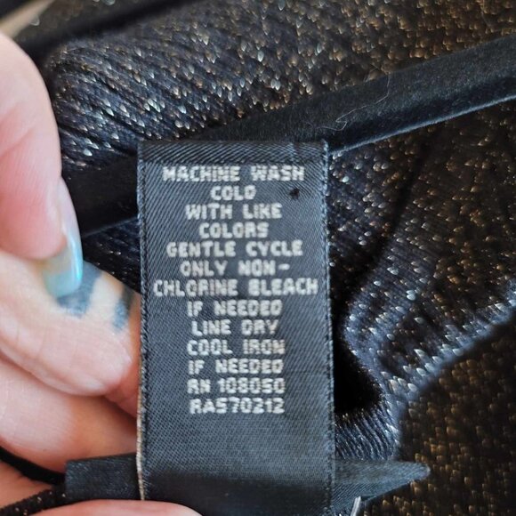 Lane Bryant Black with Gold metallic thread woven through tank top EUC - Picture 4 of 5